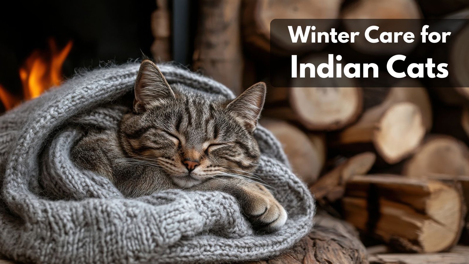 A fluffy cat sleeping in a cozy bed near a sunny window in an Indian home, wrapped in a soft blanket.