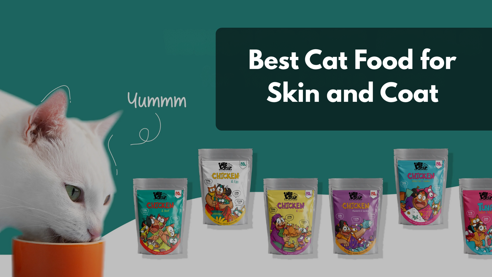 Healthy cat with shiny coat after eating omega-3 rich IndieCat fish food in India.